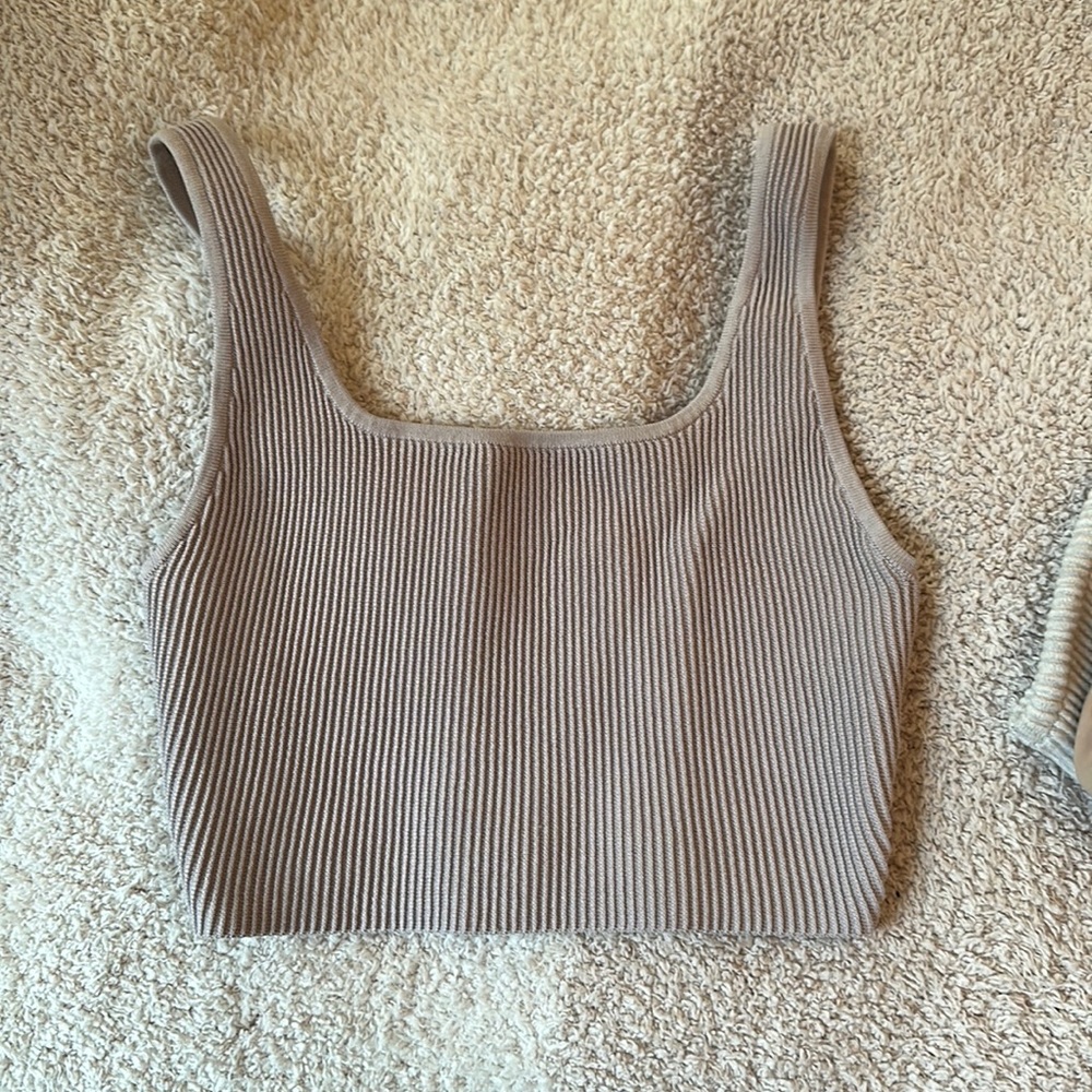 ARITZIA BABTON SCULPT KNIT CROPPED TANK